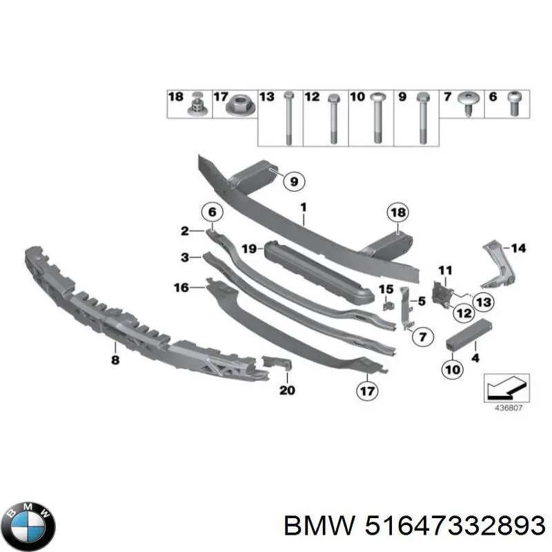 Conduto de ar (defletor) do radiador BMW 51647332893 preço, a partir de 267,30 USD