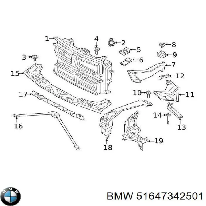 51647342501 BMW Consola (adaptador) de fixação da luz dianteira esquerda