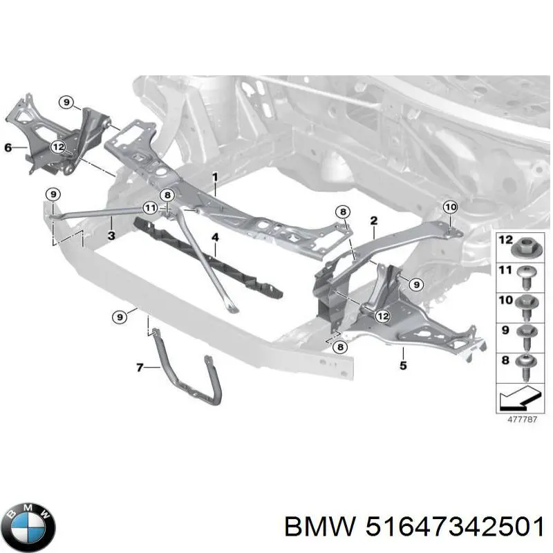 Consola (adaptador) de fixação da luz dianteira esquerda BMW 51647342501 preço, a partir de 75,28 USD