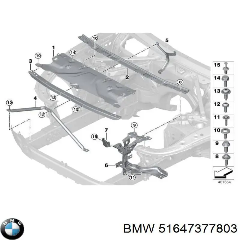 51647377803 BMW Consola (adaptador) de fixação da luz dianteira esquerda