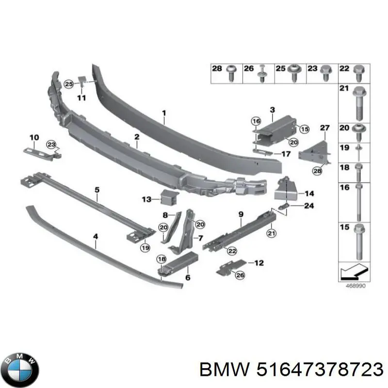 51647378723 BMW Absorvedor (enchido) do pára-choque dianteiro