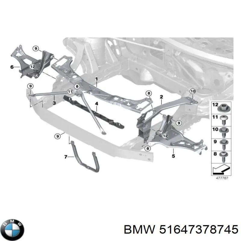 51647378745 BMW Consola (adaptador) de fixação da luz dianteira esquerda
