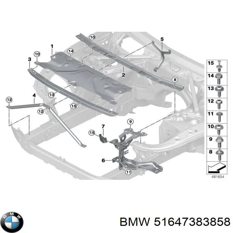 51647383858 BMW Consola (adaptador) de fixação da luz dianteira direita
