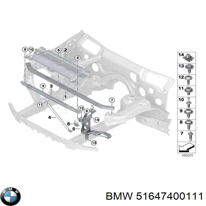 51647400111 BMW Travessa dianteira do chassi