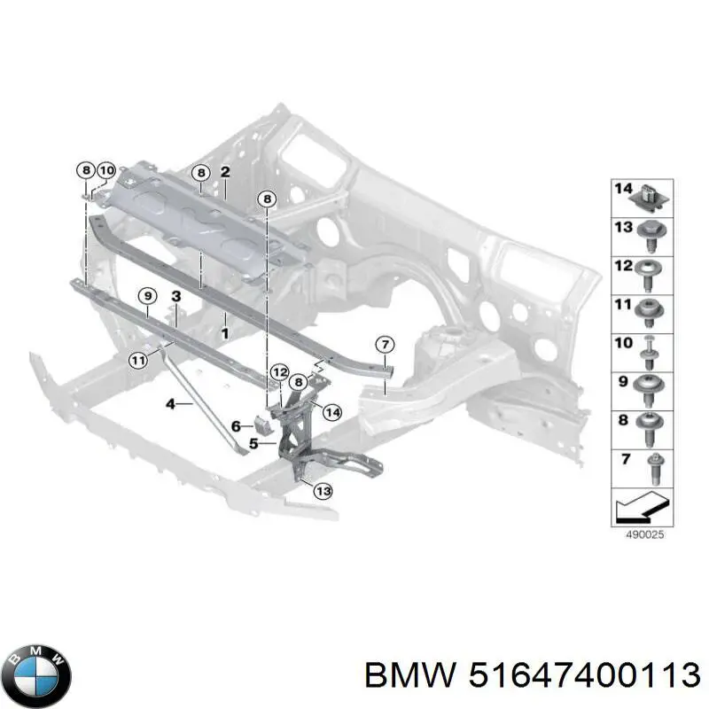 51647400113 BMW Consola (adaptador) de fixação da luz dianteira esquerda