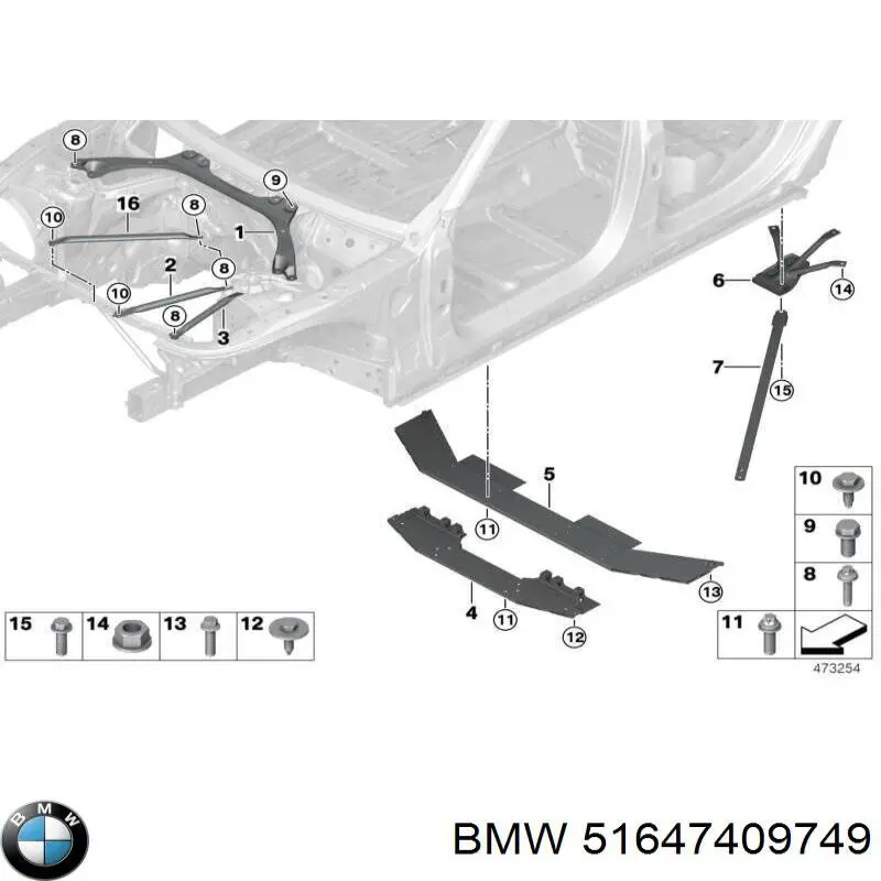 51647409749 BMW Reforçador do pára-choque dianteiro