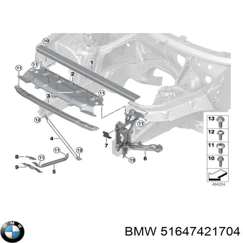 51647421704 BMW Consola do fecho da capota