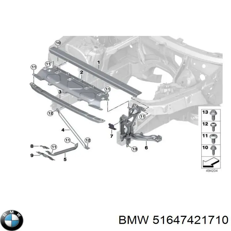 51647421710 BMW Consola (adaptador) de fixação da luz dianteira direita