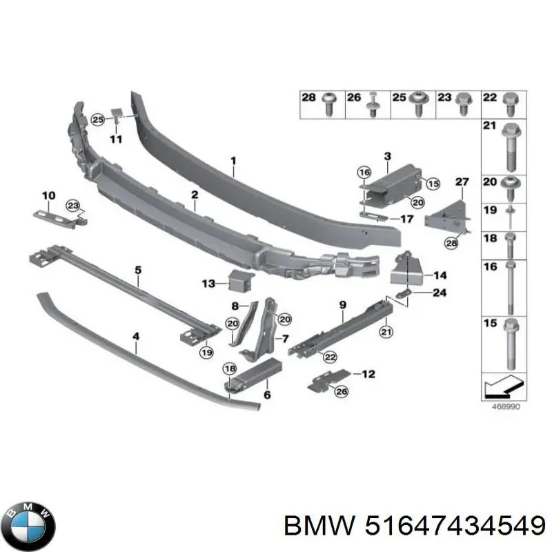 Reforçador do pára-choque dianteiro BMW 2 Active Tourer F45