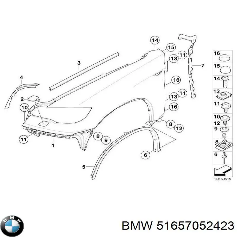 51657052423 BMW Pára-lama dianteiro esquerdo