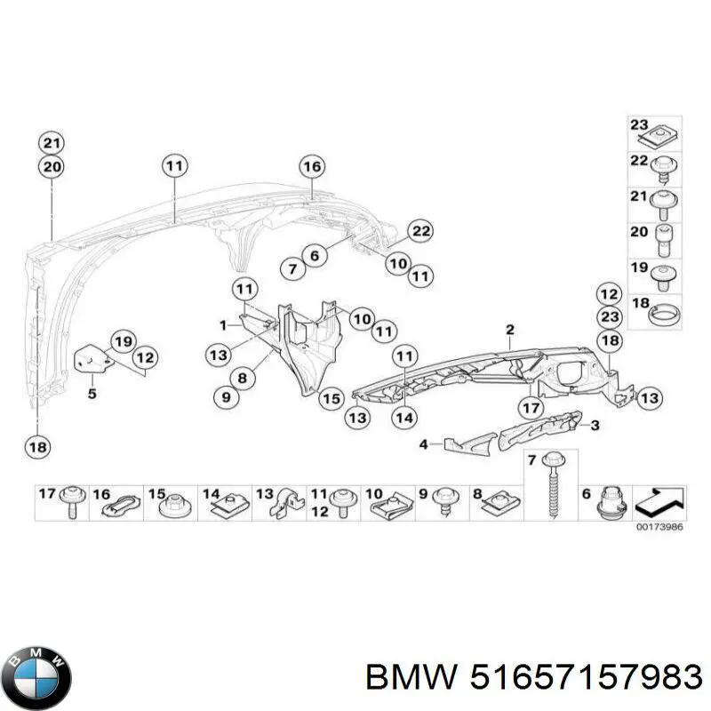 Consola traseira de fixação do pára-lama dianteiro esquerdo BMW 51657157983 preço, a partir de 35,06 USD