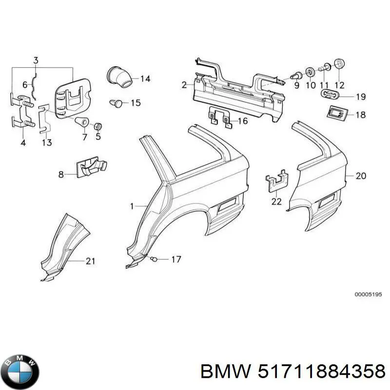 Proteção do gargalo de enchimento de combustível BMW 51711884358 preço, a partir de 88,54 USD
