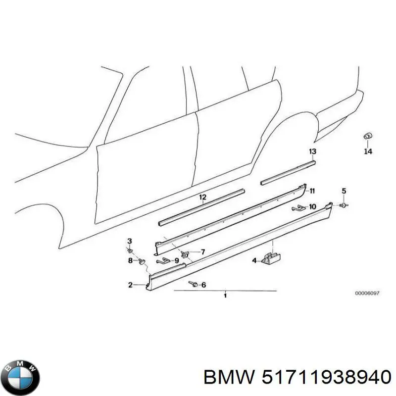 Cápsula (prendedor) de fixação do forro do pára-choque do pára-lama dianteiro BMW 51711938940 preço, a partir de 9,01 USD
