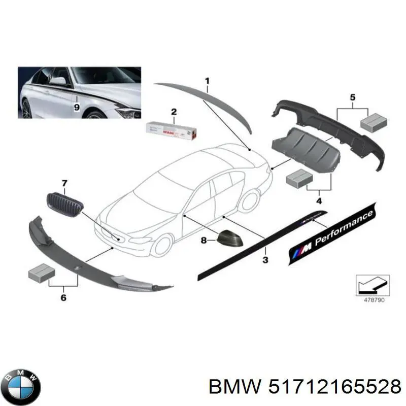 Compre 51712165528 BMW Grelha do radiador direita