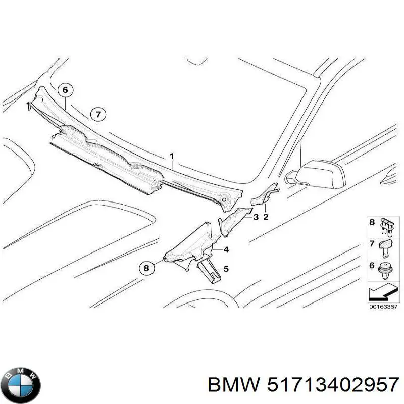 Guarda-barras do pára-lama traseiro esquerdo BMW 51713402957 preço, a partir de 34,30 USD