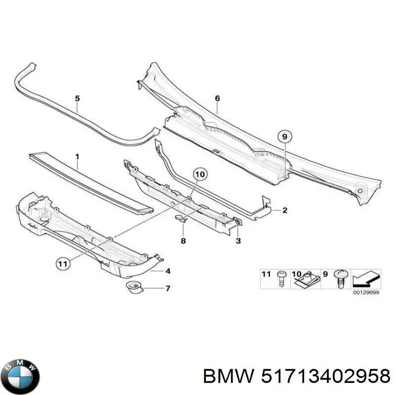 Tampão (grelha) das luzes de nevoeiro do pára-choque dianteiro direito BMW 51713402958 preço, a partir de 35,28 USD