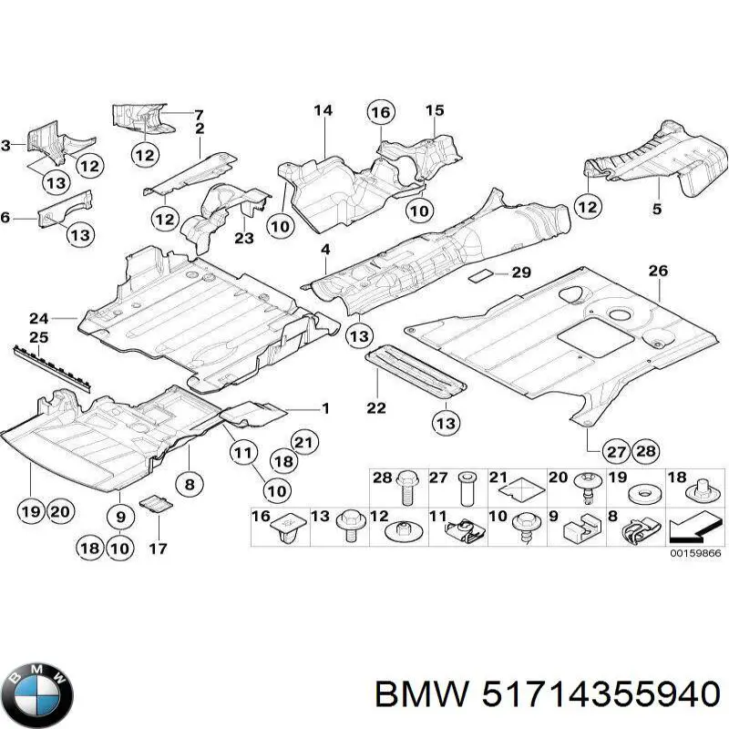 Compre 51714355940 BMW Proteção de motor, de panela (da seção de motor)