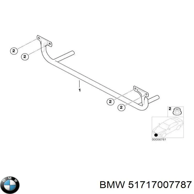 51717007787 BMW Reforçador do pára-choque dianteiro