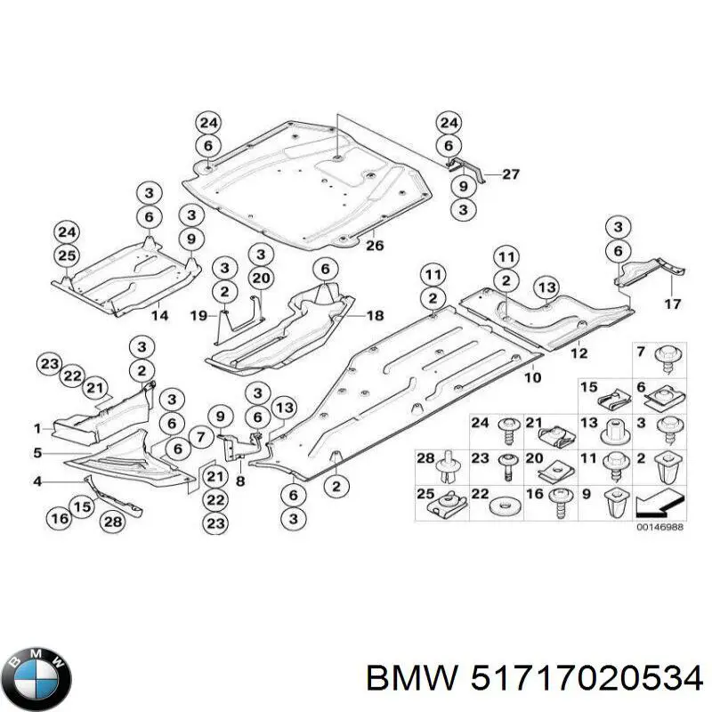 51717020534 BMW Proteção de fundo direita