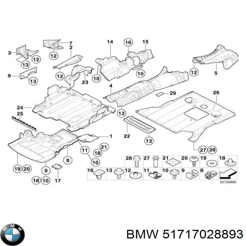 Compre 51717028893 BMW Proteção de motor, de panela (da seção de motor)