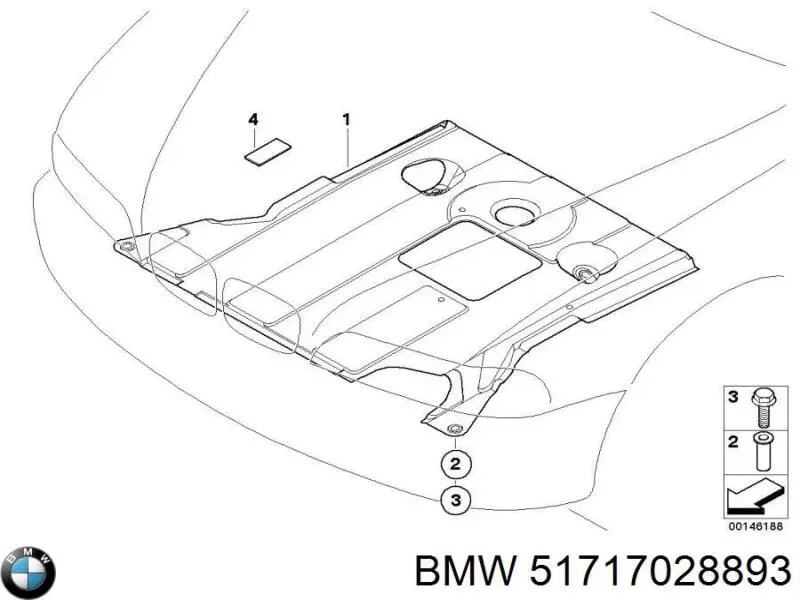 Proteção de motor, de panela (da seção de motor) BMW 51717028893 preço, a partir de 104,17 USD