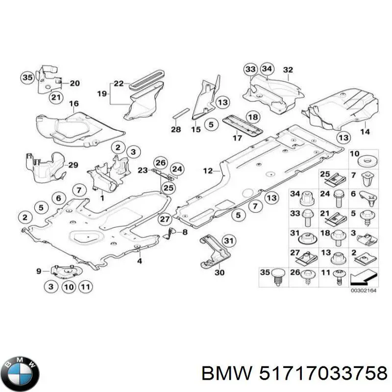 51717033758 BMW Proteção de fundo direita