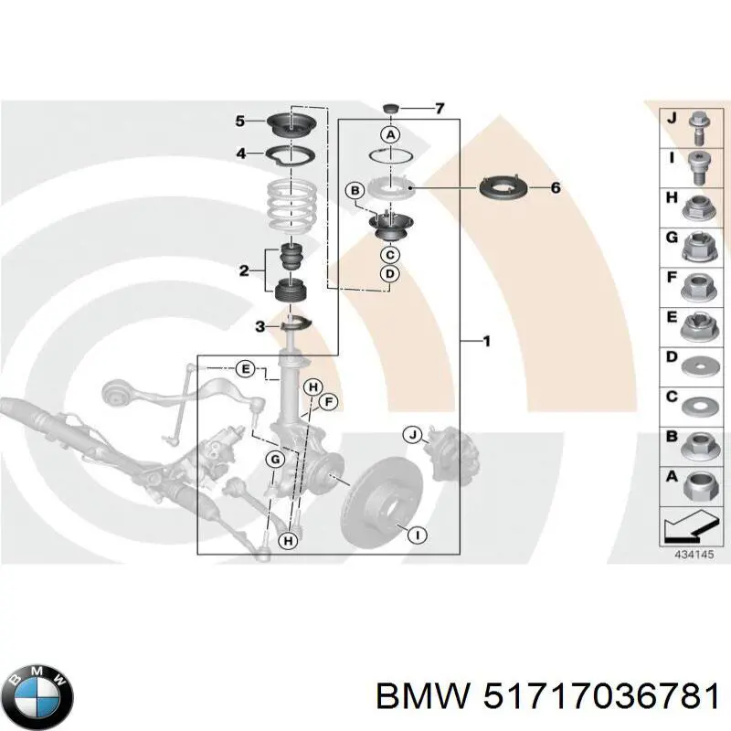 Compre 41114287198 BMW Consola superior de suporte dianteiro de amortecedor