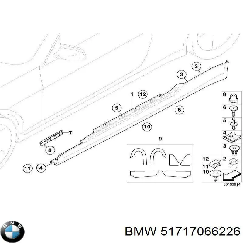 Cápsula (prendedor) de fixação de placas sobrepostas do acesso BMW 51717066226 preço, a partir de 4,36 USD