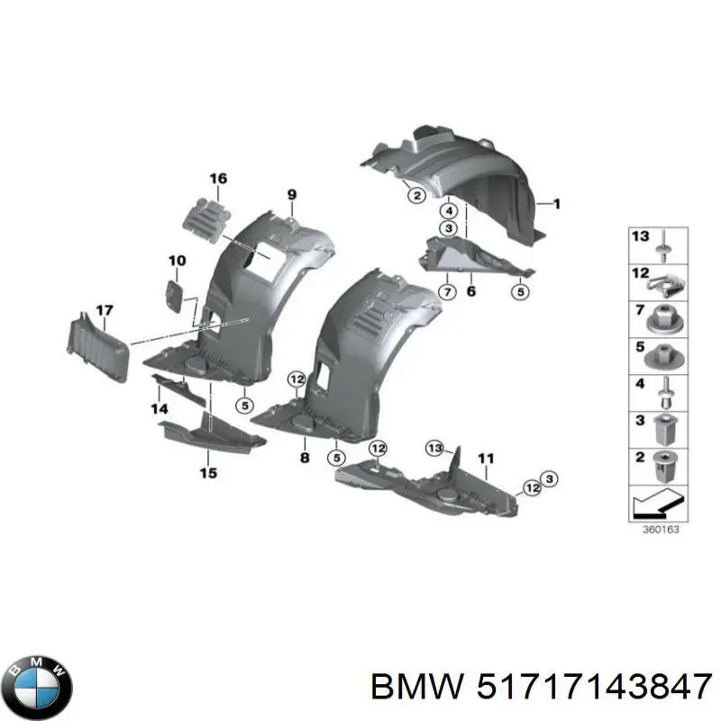 Tampão de fundo de carroçaria BMW 51717143847 preço, a partir de 27,68 USD