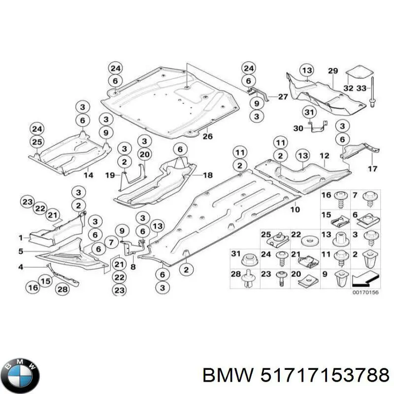 Compre 51717153788 BMW Proteção de motor direito