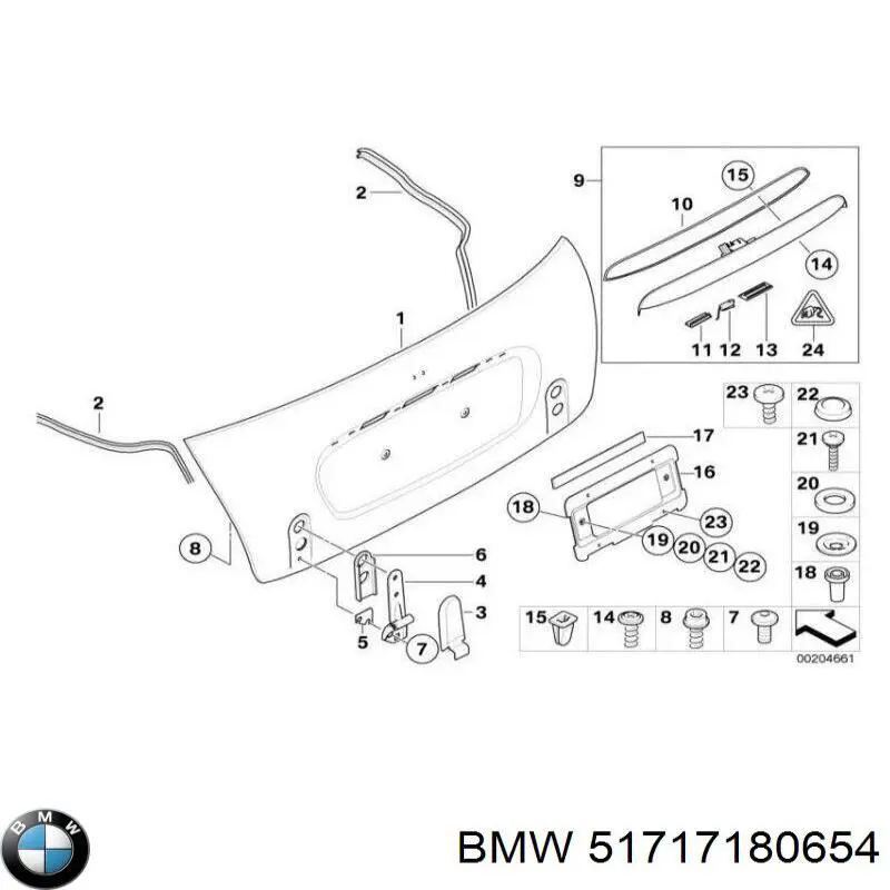 Compre 51717180654 BMW Moldura de vidro traseiro