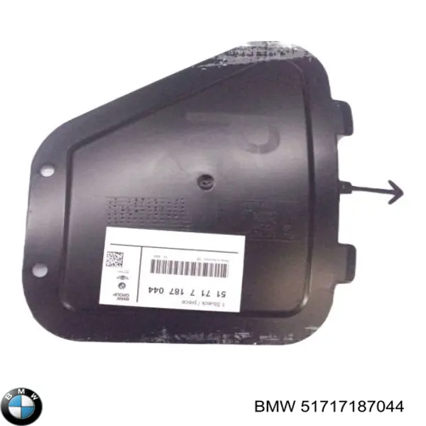 51717187044 BMW Alcapão do forro do pára-choque dianteiro direito