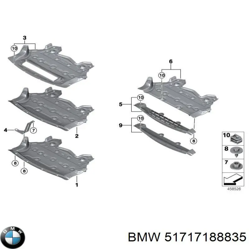 51717188835 BMW Consola de fixação de proteção de motor