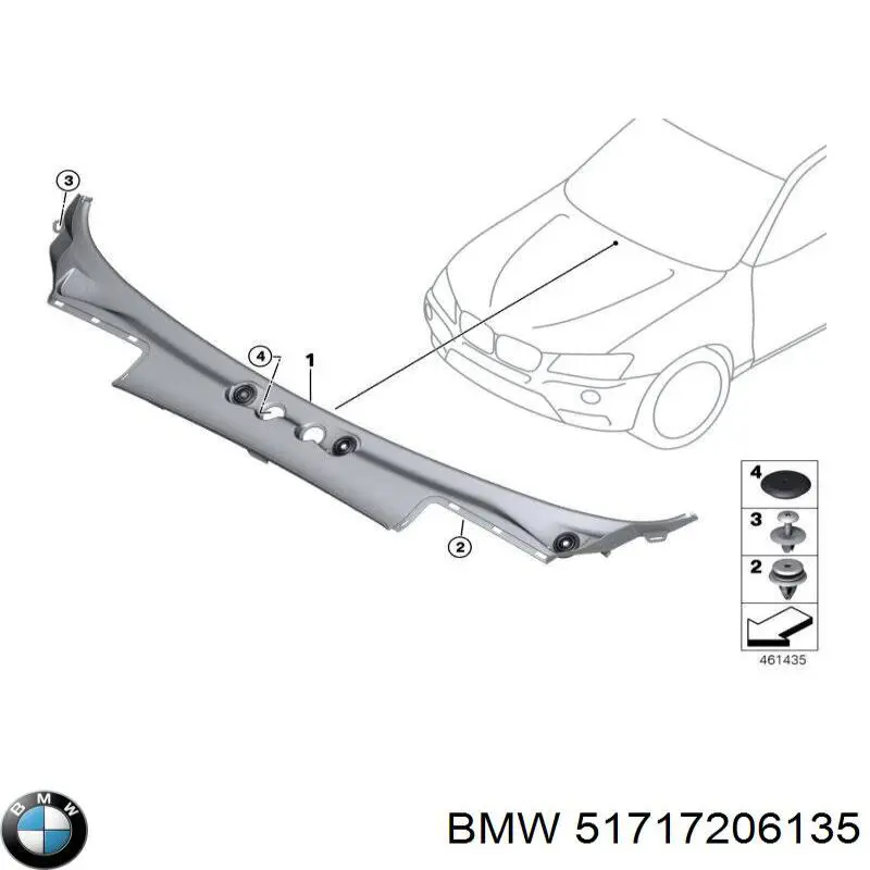 51717206135 BMW Grelha de limpadores de pára-brisa