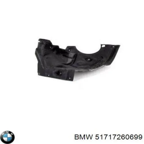 51717260699 BMW Guarda-barras esquerdo traseiro do pára-lama dianteiro