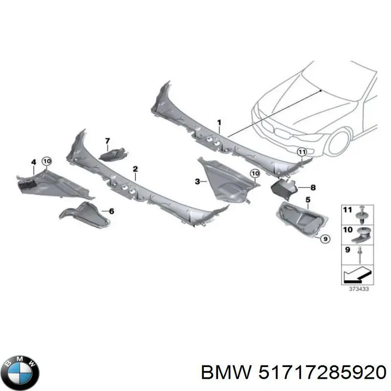 Grelha de limpadores de pára-brisa BMW 51717285920 preço, a partir de 114,07 USD