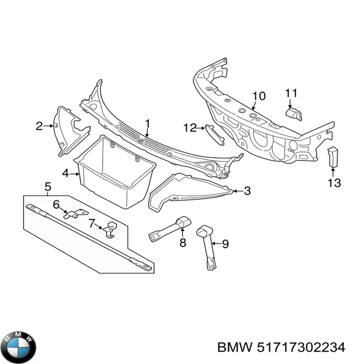 Grelha de limpadores de pára-brisa BMW 51717302234 preço, a partir de 122,11 USD