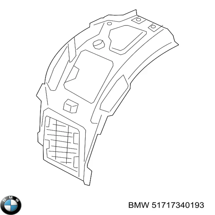 51717340193 BMW Guarda-barras esquerdo dianteiro do pára-lama dianteiro