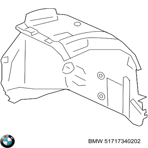 51717340202 BMW Guarda-barras direito traseiro do pára-lama dianteiro