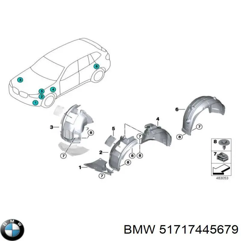 51717445679 BMW Proteção esquerda do pára-choque dianteiro