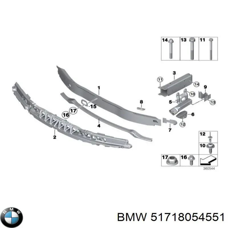 Proteção esquerda do pára-choque dianteiro BMW 51718054551 preço, a partir de 62,80 USD