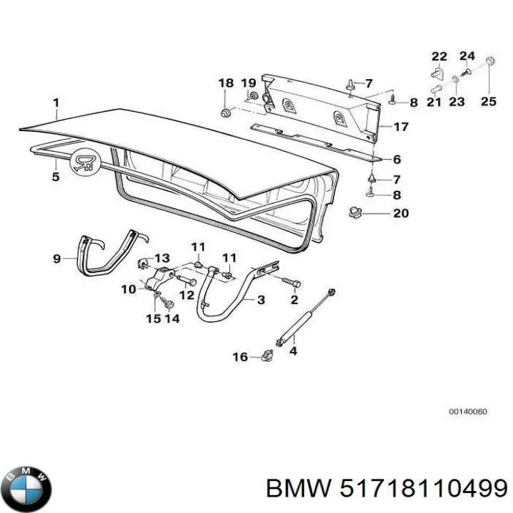 Compactador de porta-malas (de 3ª/5ª porta traseira) BMW 51718110499 preço, a partir de 199,93 USD