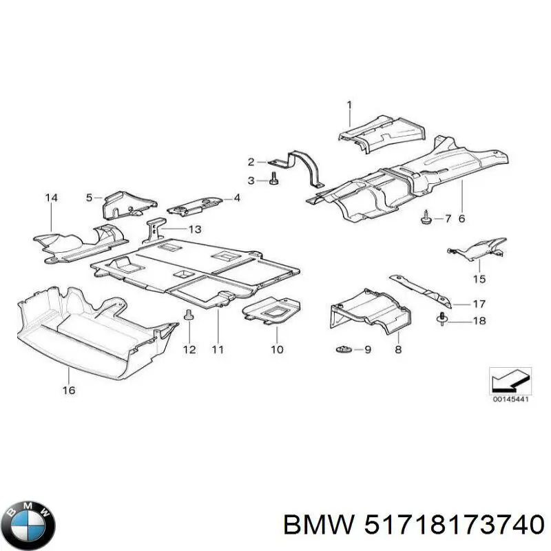 Proteção de motor, de panela (da seção de motor) BMW 51718173740 preço, a partir de 69,10 USD