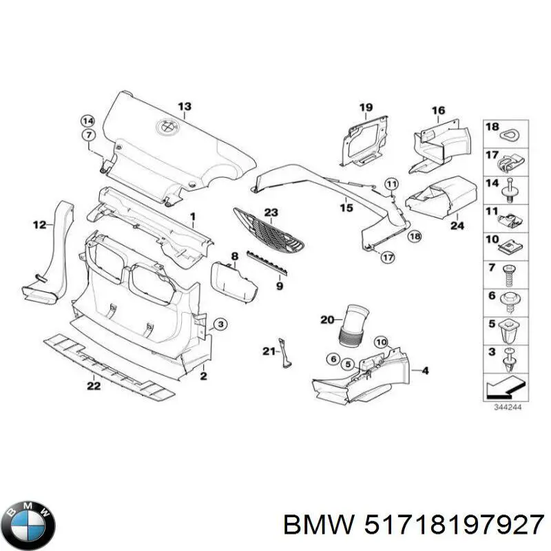 51718197927 BMW Conduto de ar do freio de disco esquerdo