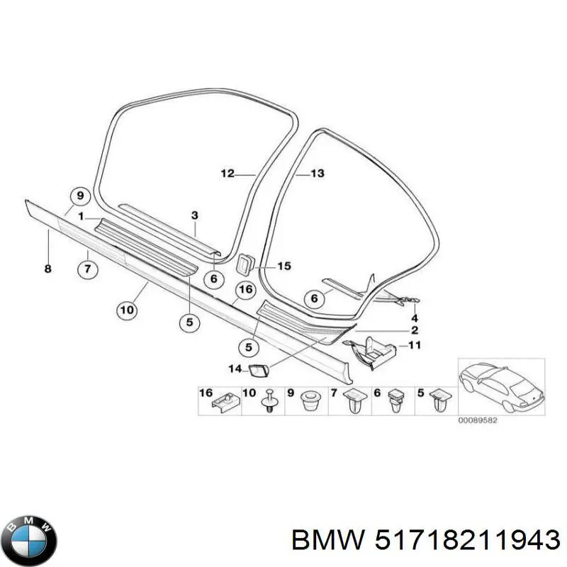 Cápsula (prendedor) de fixação de placas sobrepostas do acesso BMW 51718211943 preço, a partir de 62,99 USD