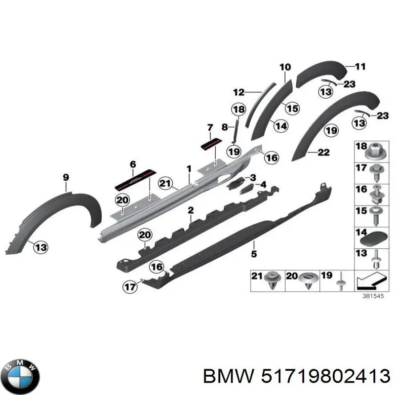 Alcapão do forro do pára-choque dianteiro esquerdo BMW 51719802413 preço, a partir de 23,27 USD