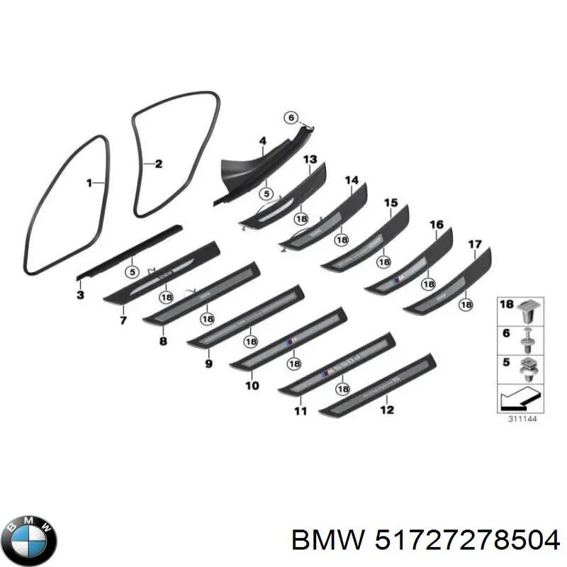Compactador da porta traseira (na carroçaria) BMW 51727278504 preço, a partir de 255,37 USD