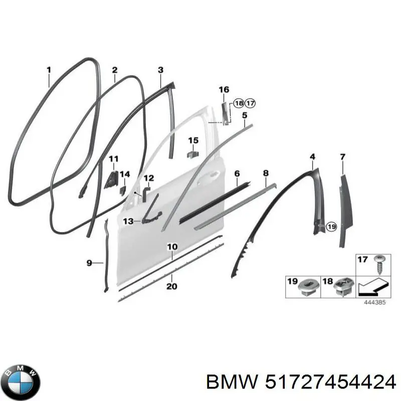 Compactador da porta dianteira (na carroçaria) BMW 51727454424 preço, a partir de 167,95 USD