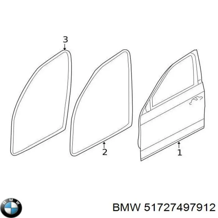 51727497912 BMW Compactador da porta dianteira (na carroçaria)