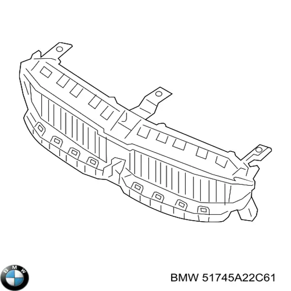 51745A22C61 BMW Perciana do radiador de esfriamento